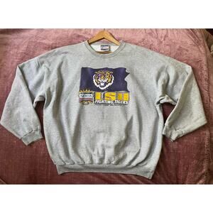 Vintage Y2K 2002 LSU Tigers Sugar Bowl Sweatshirt Football Baggy Sports Sz XXL